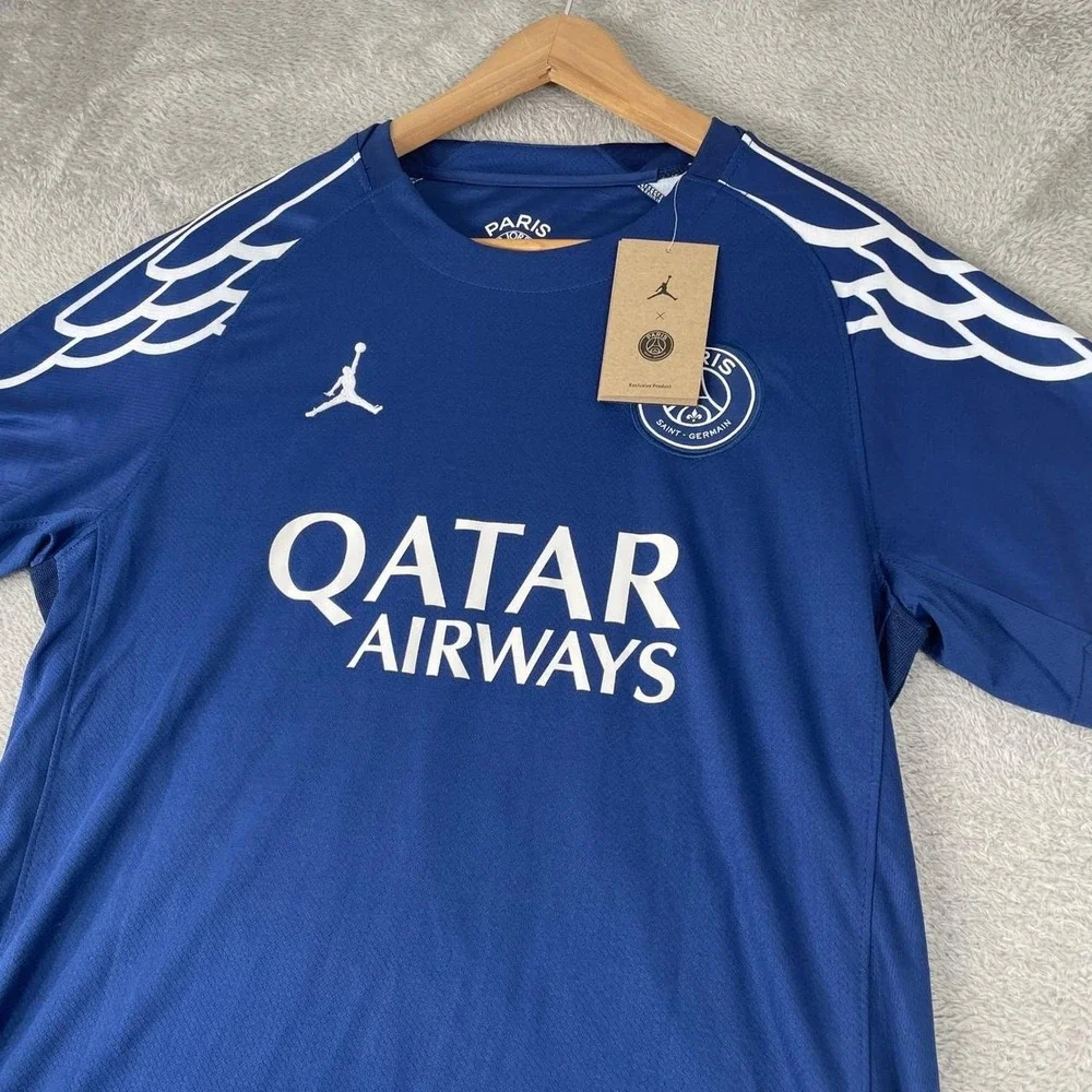 Paris Saint-Germain Shirt Mens Medium Blue Jordan Elias 25 PSG Soccer Jersey